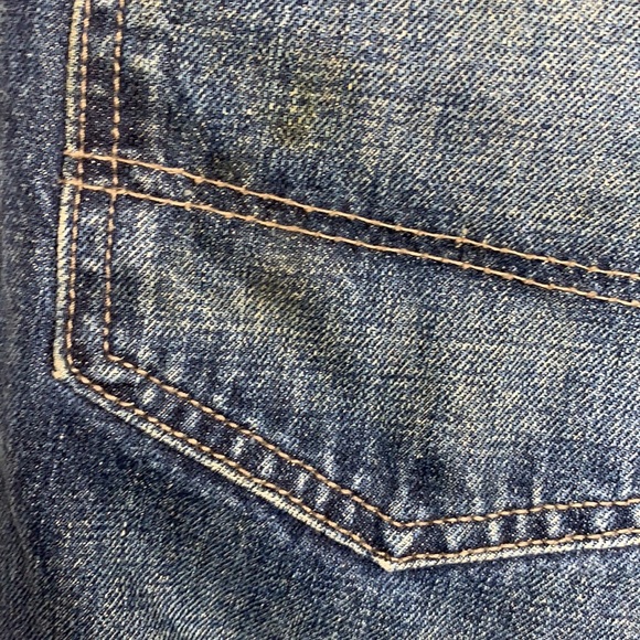 ARIZONA JEANS Relaxed Straight Whiskered 5 Pocket CHORE Work Denim Jeans 32 - Picture 7 of 12